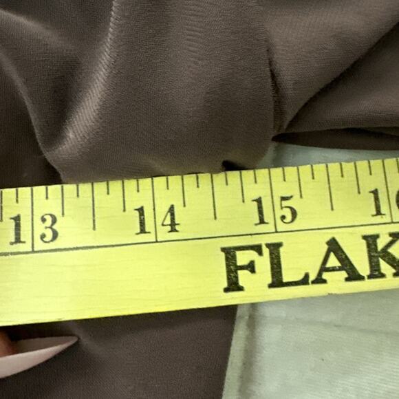 LAUREN RALPH LAUREN Dress Womens 2 Taupe Brown Faux Wrap Sheath Cocktail Evening - Picture 7 of 10